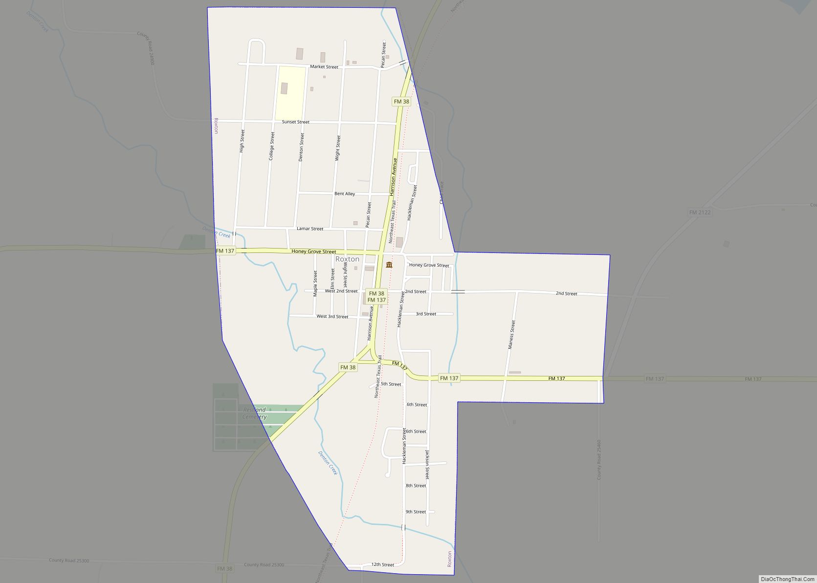 Map of Roxton city