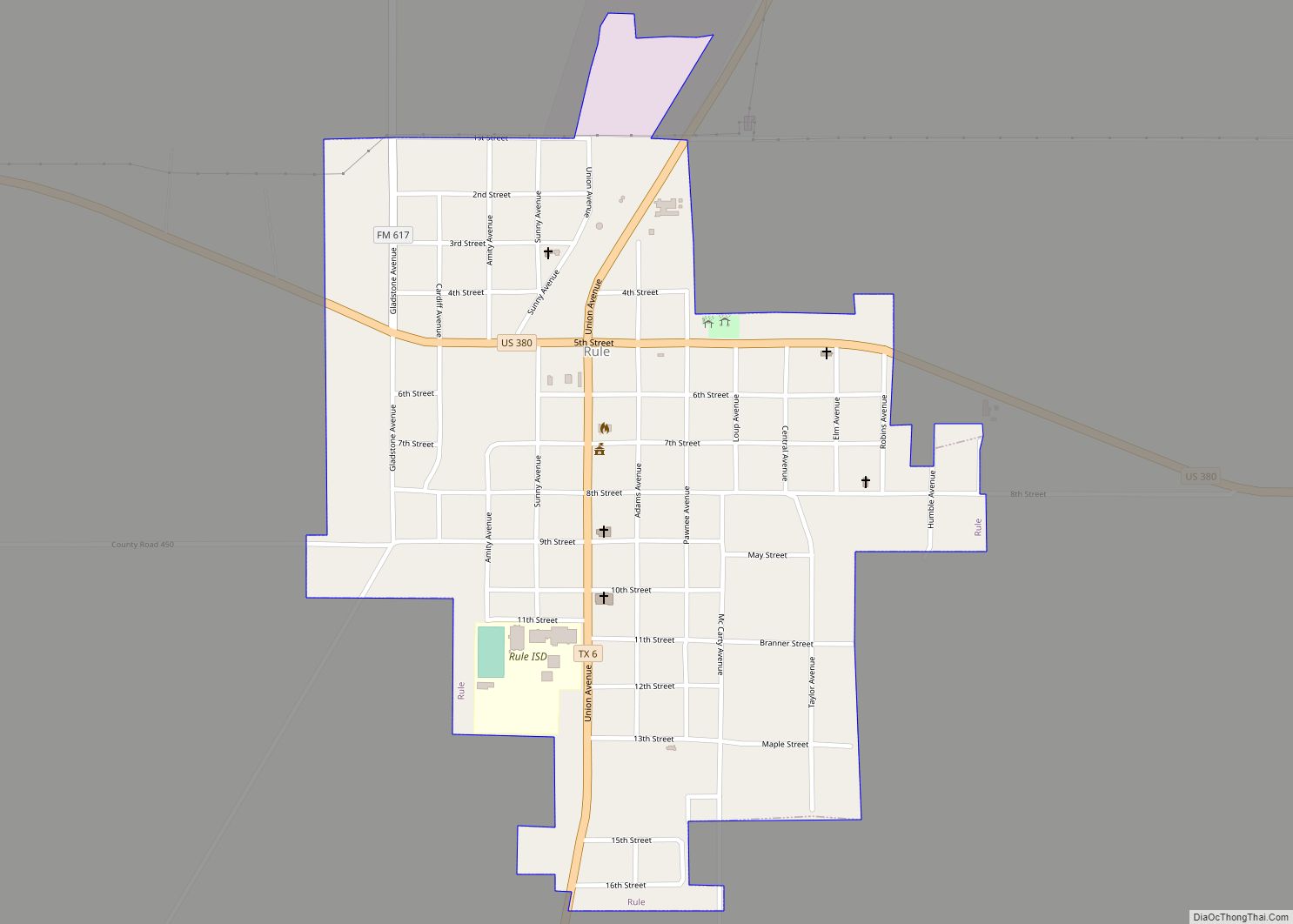 Map of Rule town