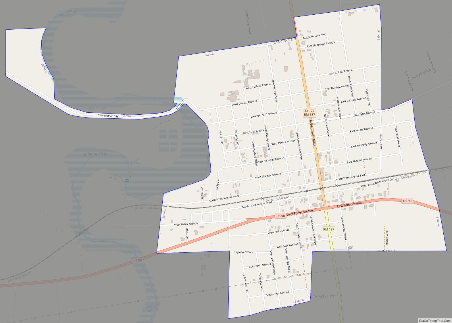 Map of Sabinal city