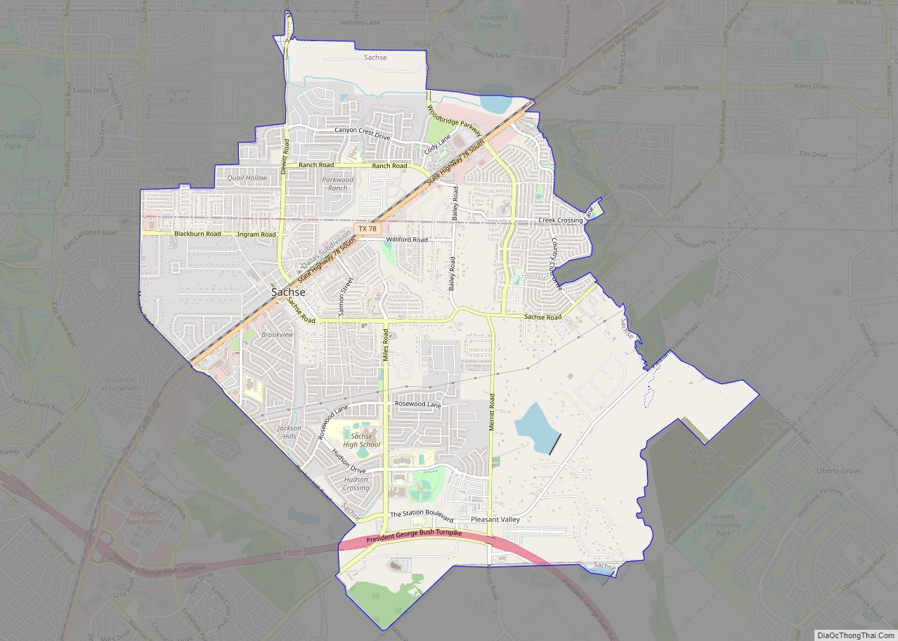 Map of Sachse city