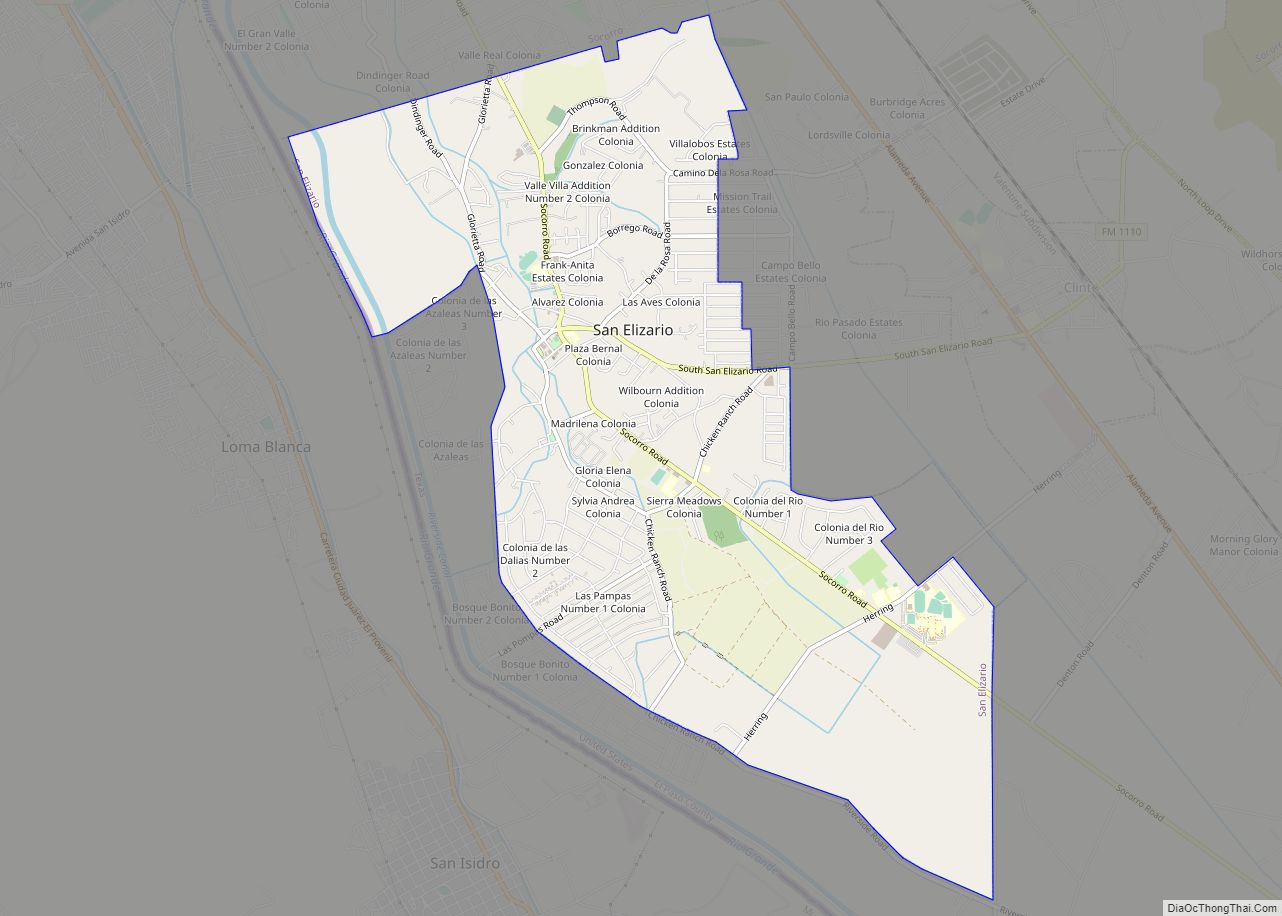 Map of San Elizario city
