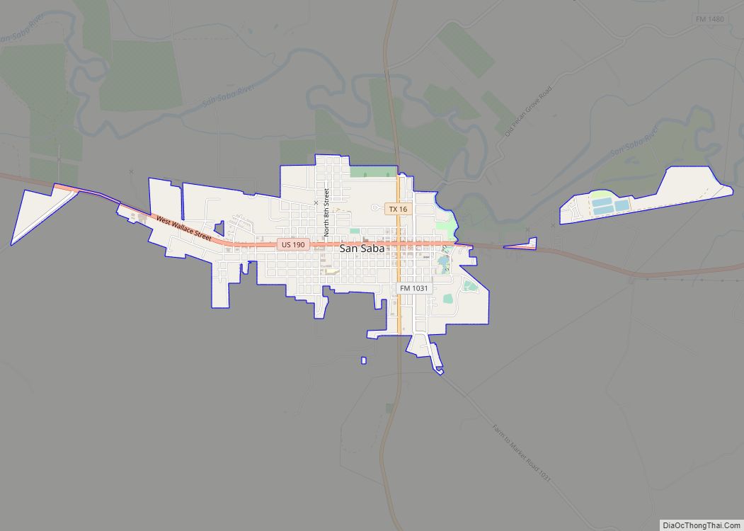 Map of San Saba city