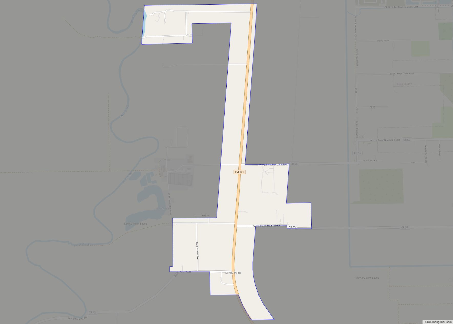 Map of Sandy Point city