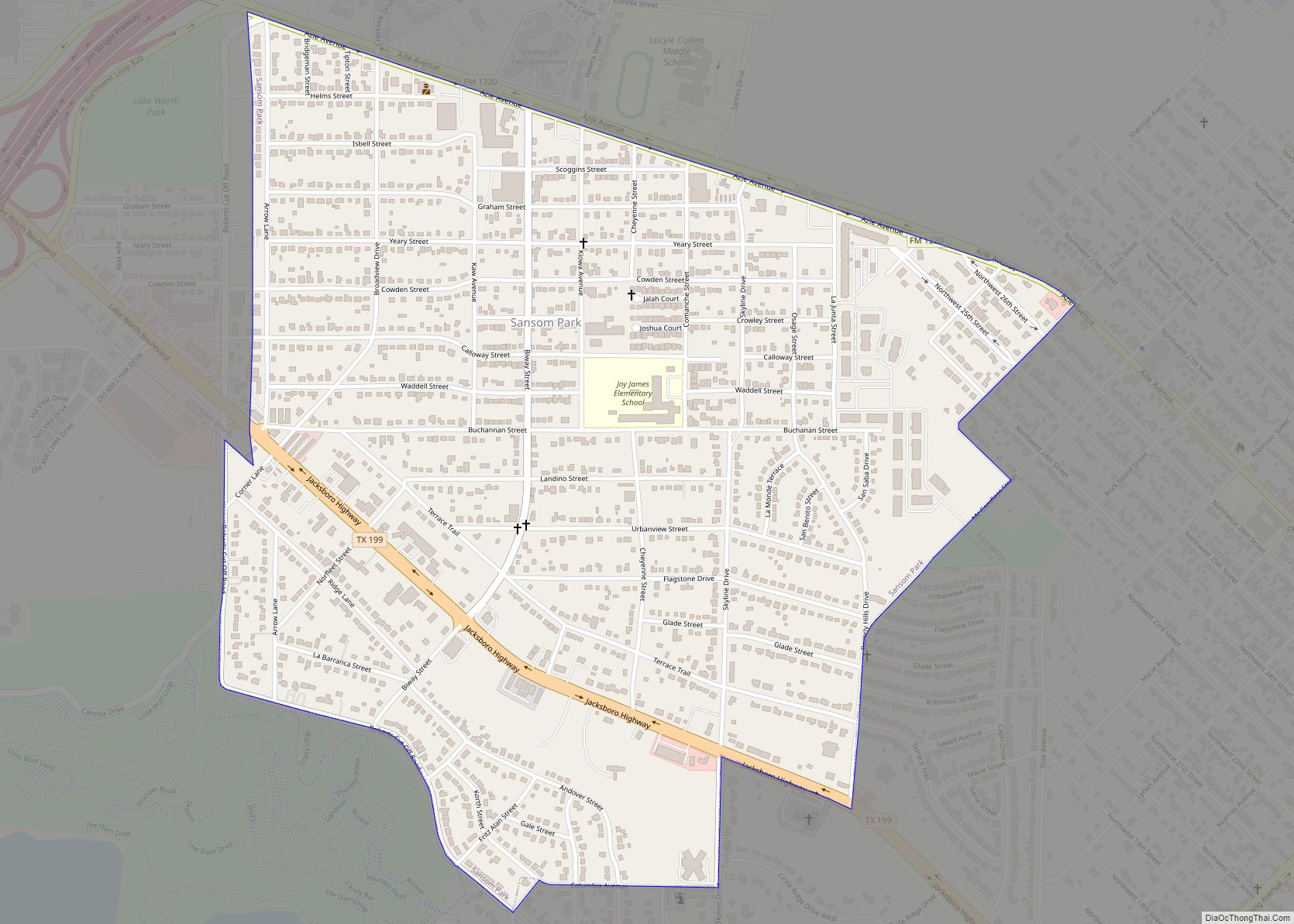Map of Sansom Park city