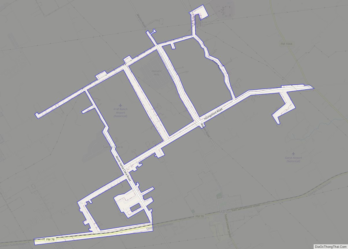 Map of Santa Clara city, Texas