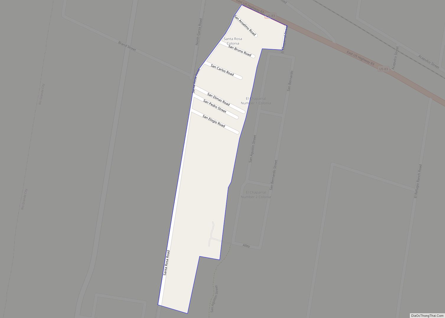 Map of Santa Rosa CDP, Texas