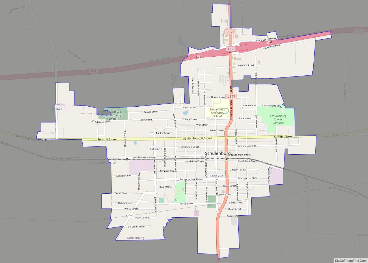 Map of Schulenburg city