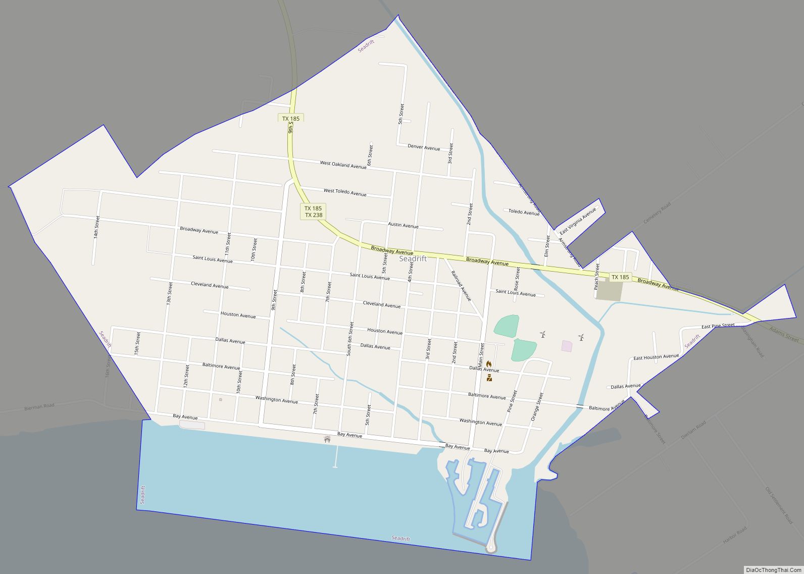 Map of Seadrift city