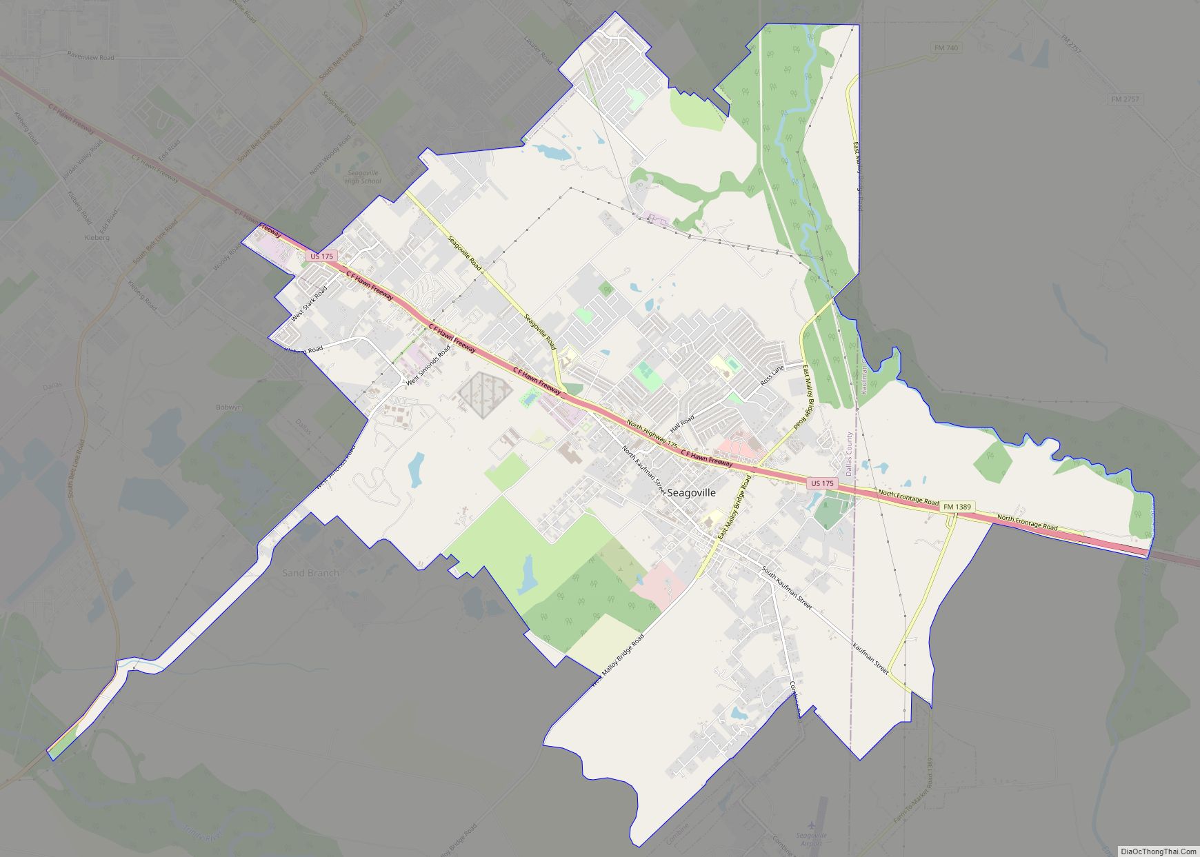 Map of Seagoville city