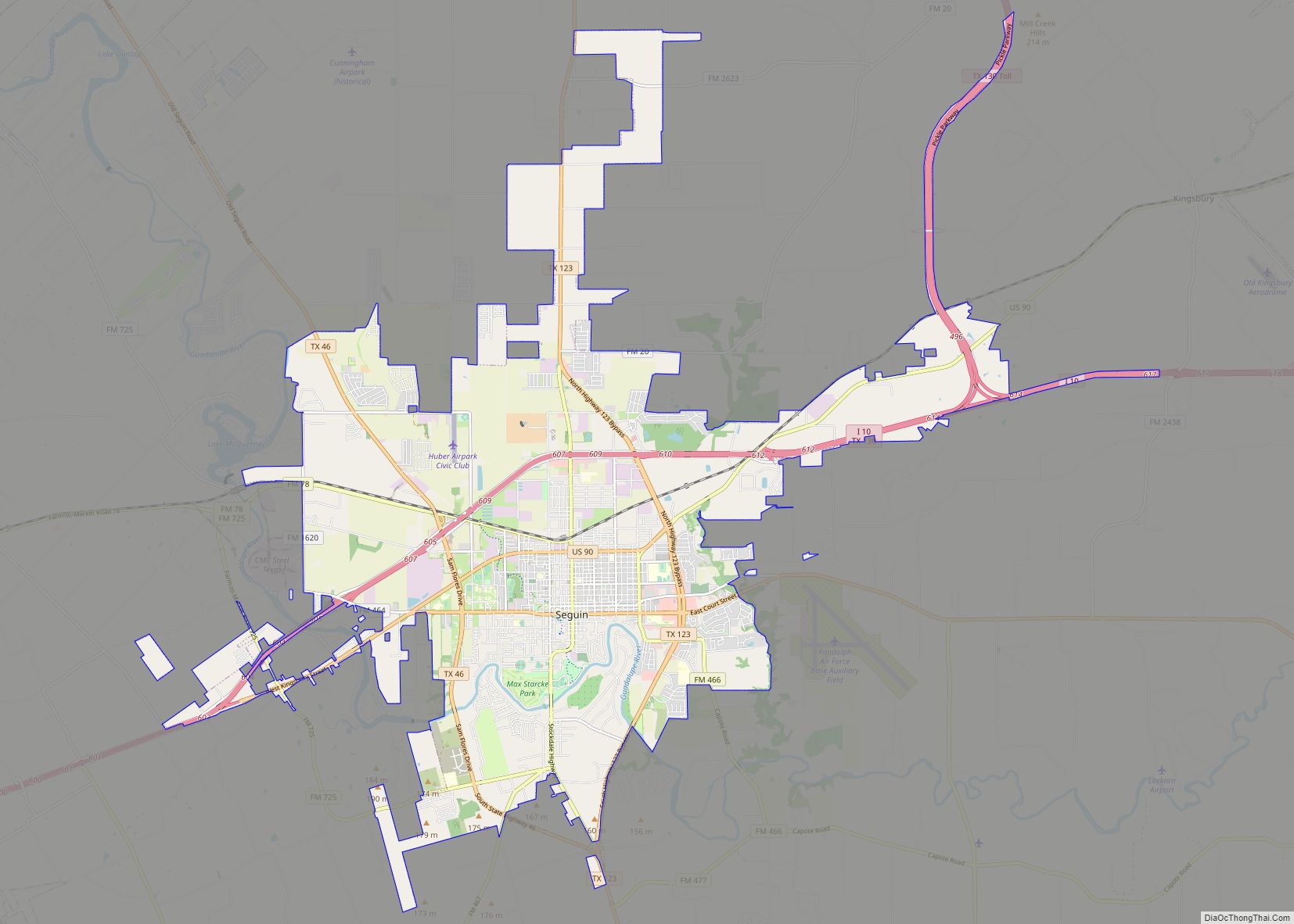 Map of Seguin city