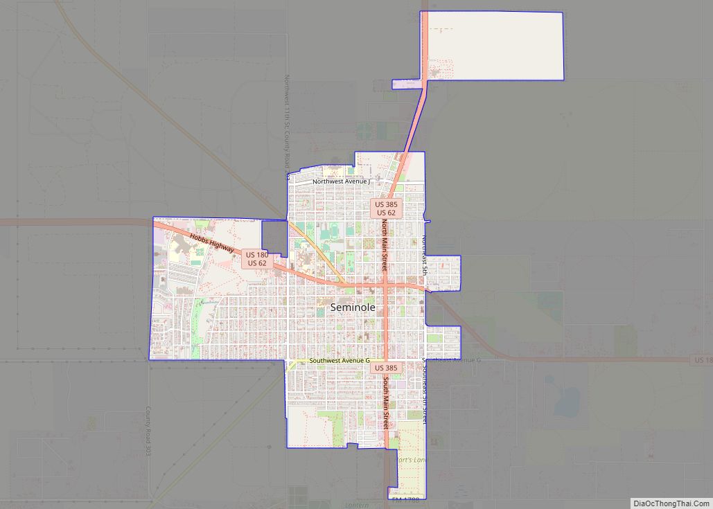Map of Seminole city, Texas