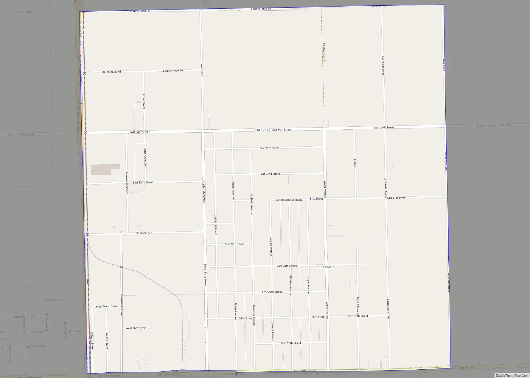 Map of Seth Ward CDP