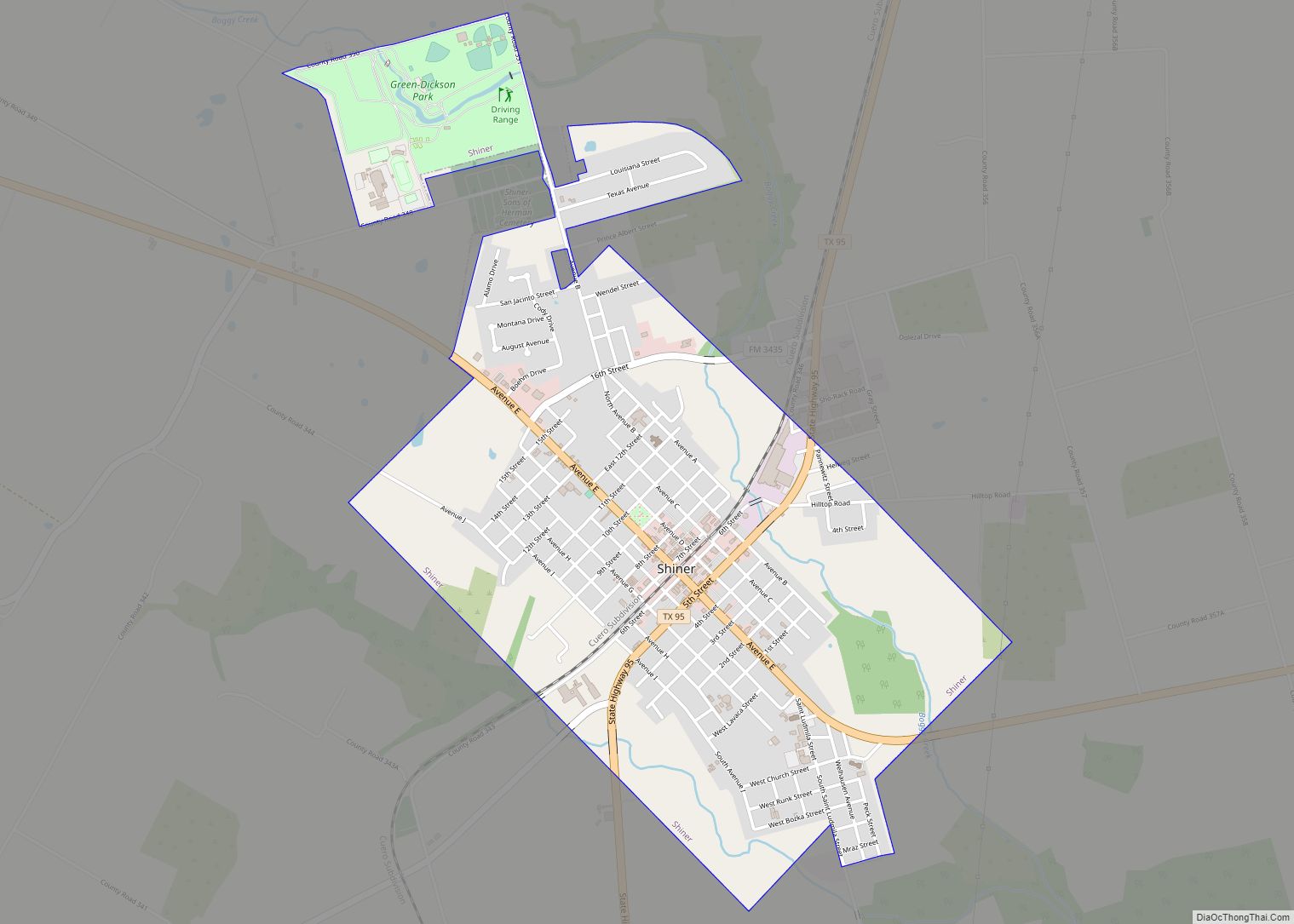 Map of Shiner city