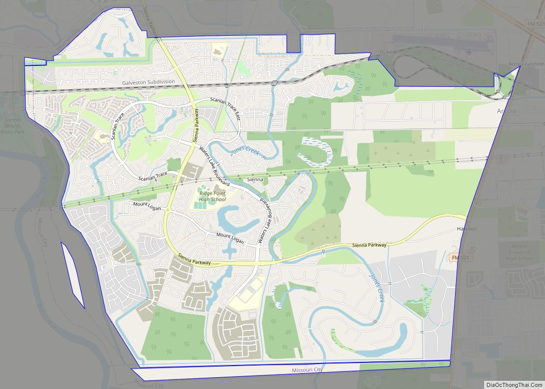 Map of Sienna Plantation CDP