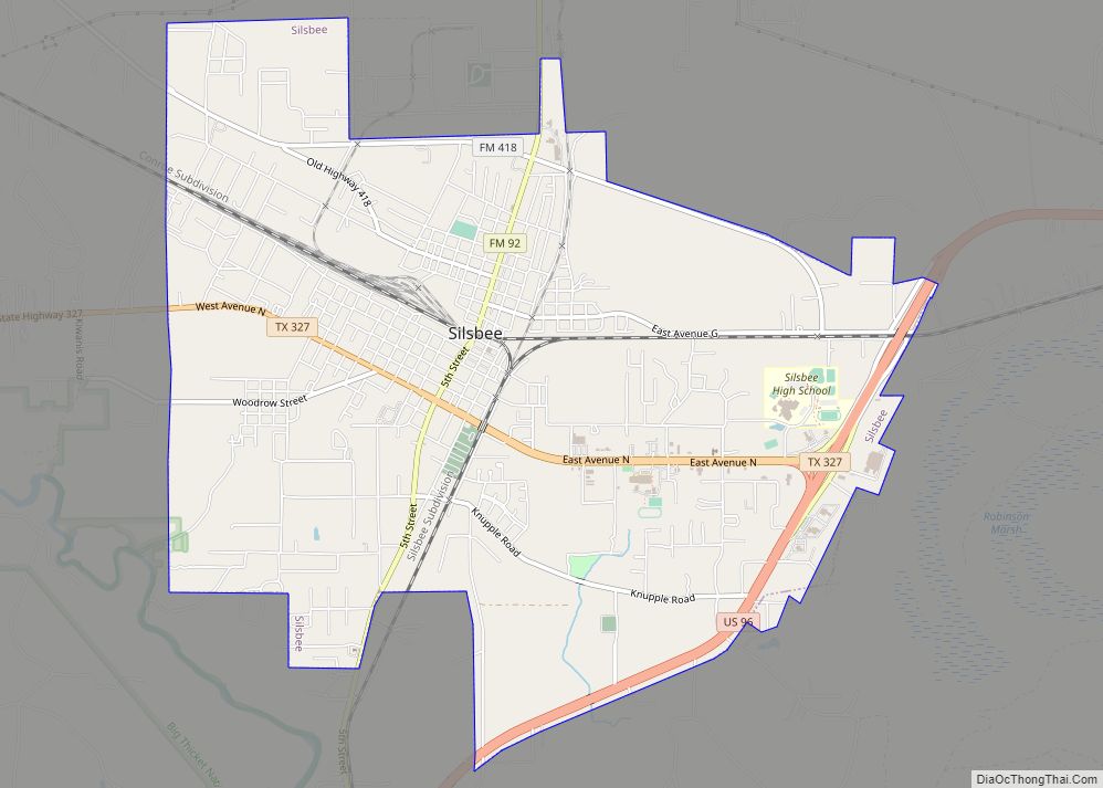 Map of Silsbee city