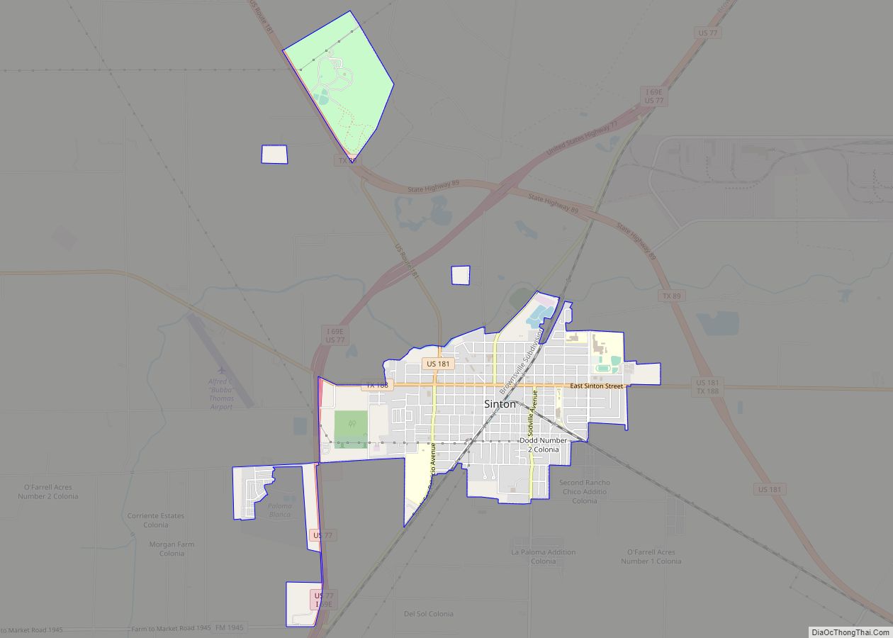 Map of Sinton city