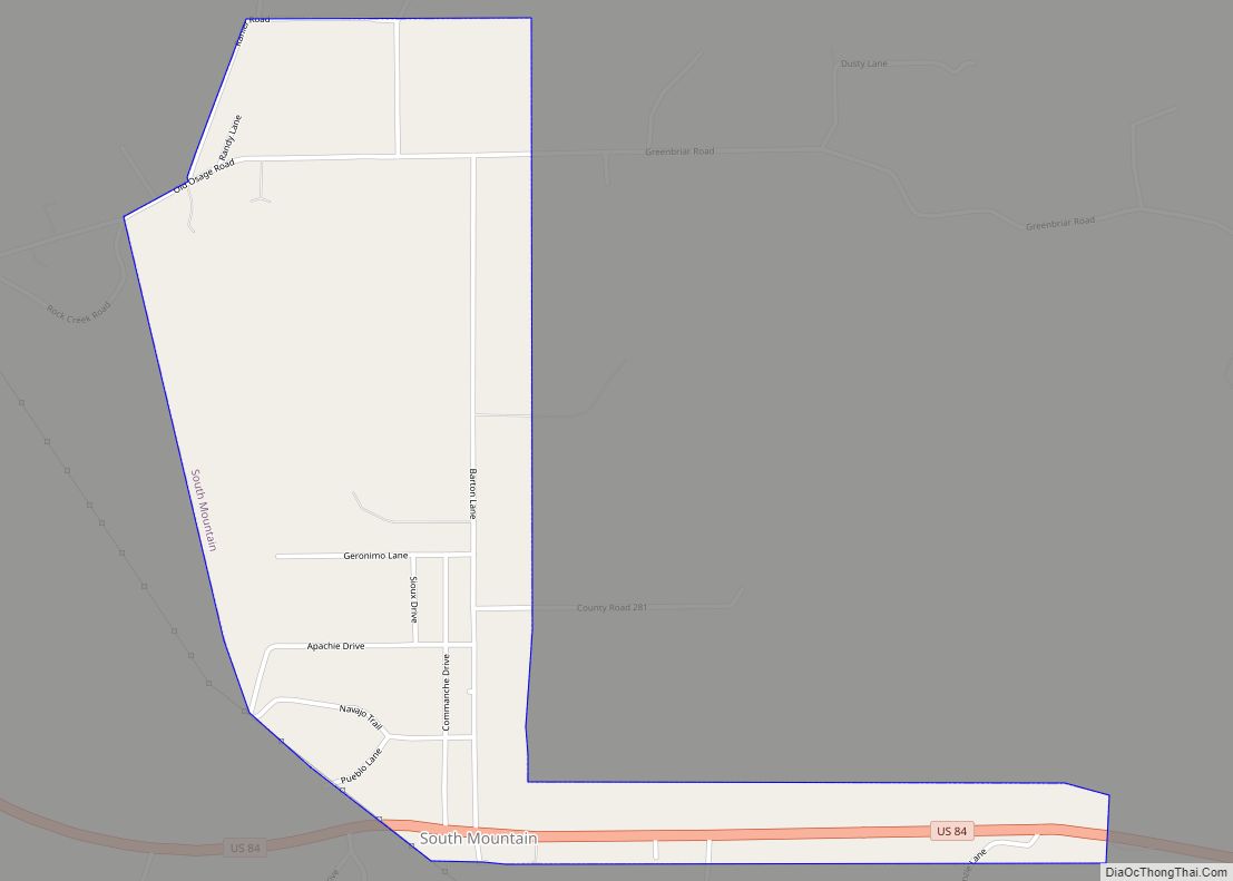 Map of South Mountain town
