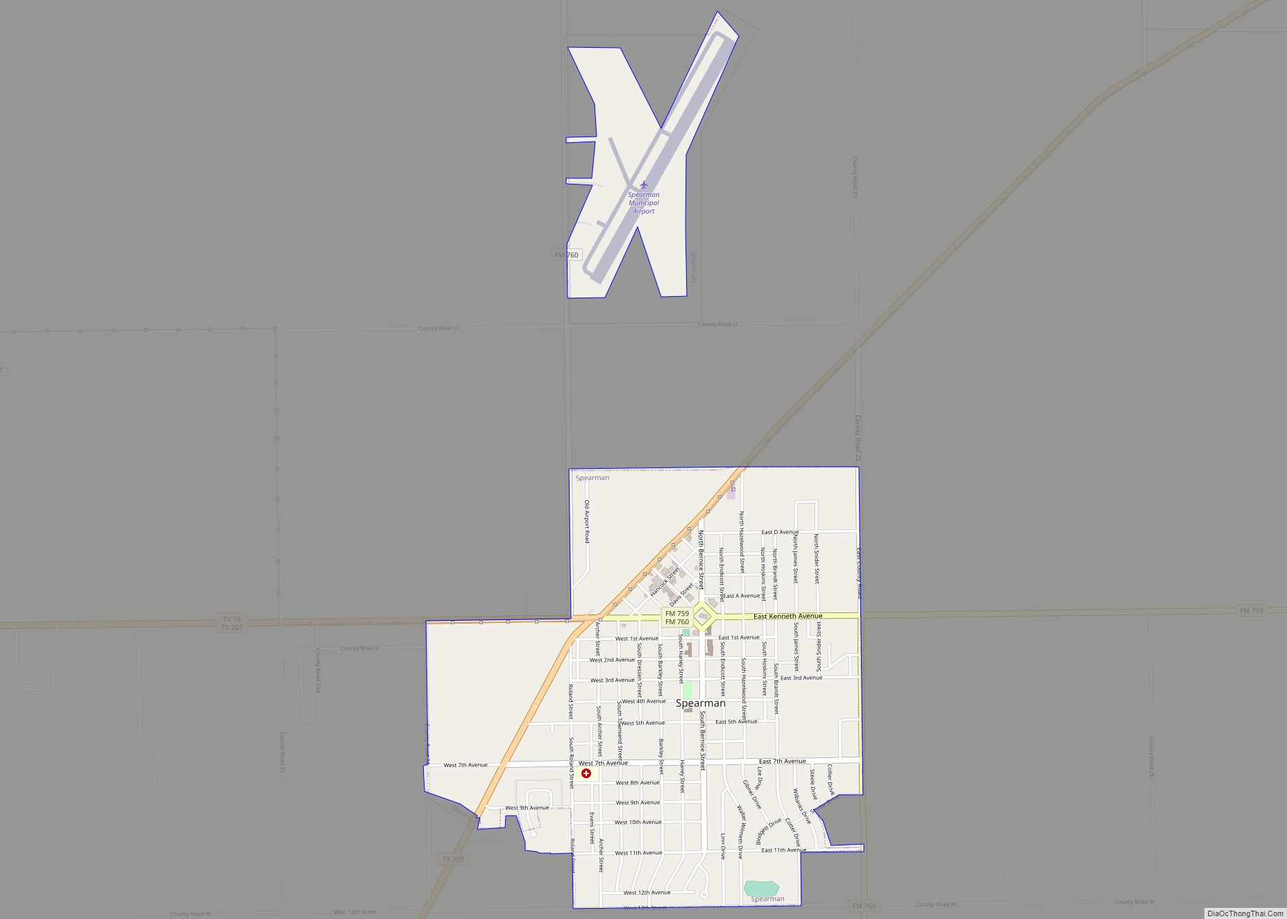 Map of Spearman city