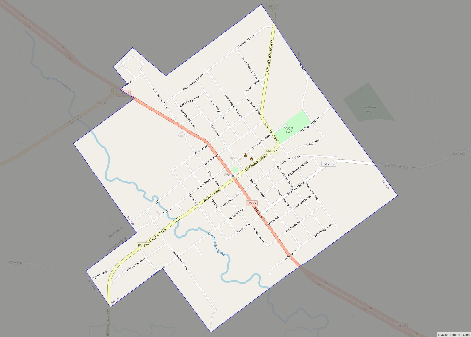 Map of St. Jo city