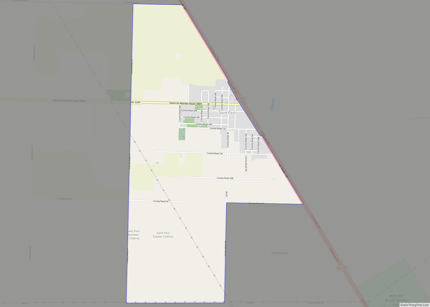 Map of St. Paul CDP, Texas