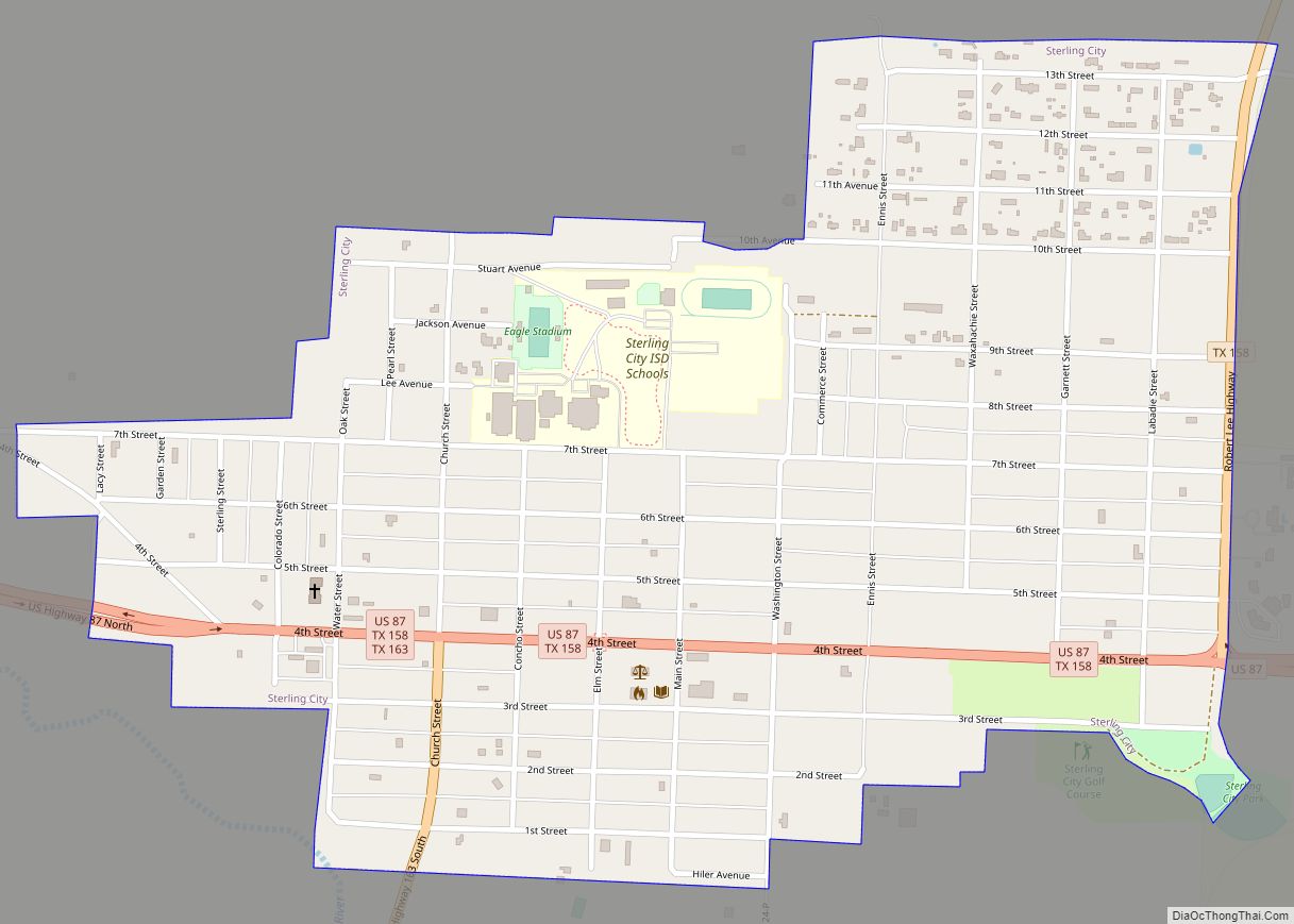 Map of Sterling City city