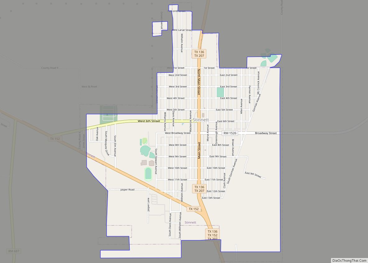 Map of Stinnett city