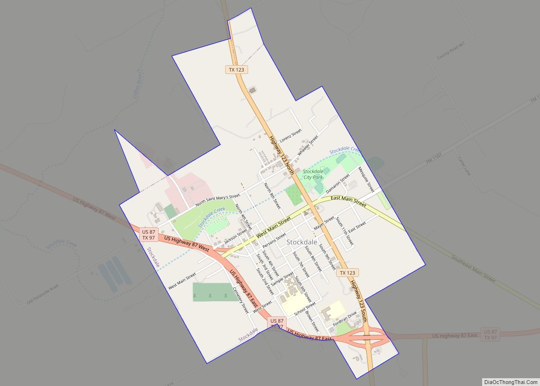 Map of Stockdale city, Texas