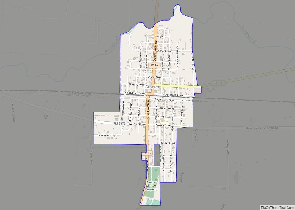 Map of Strawn city, Texas