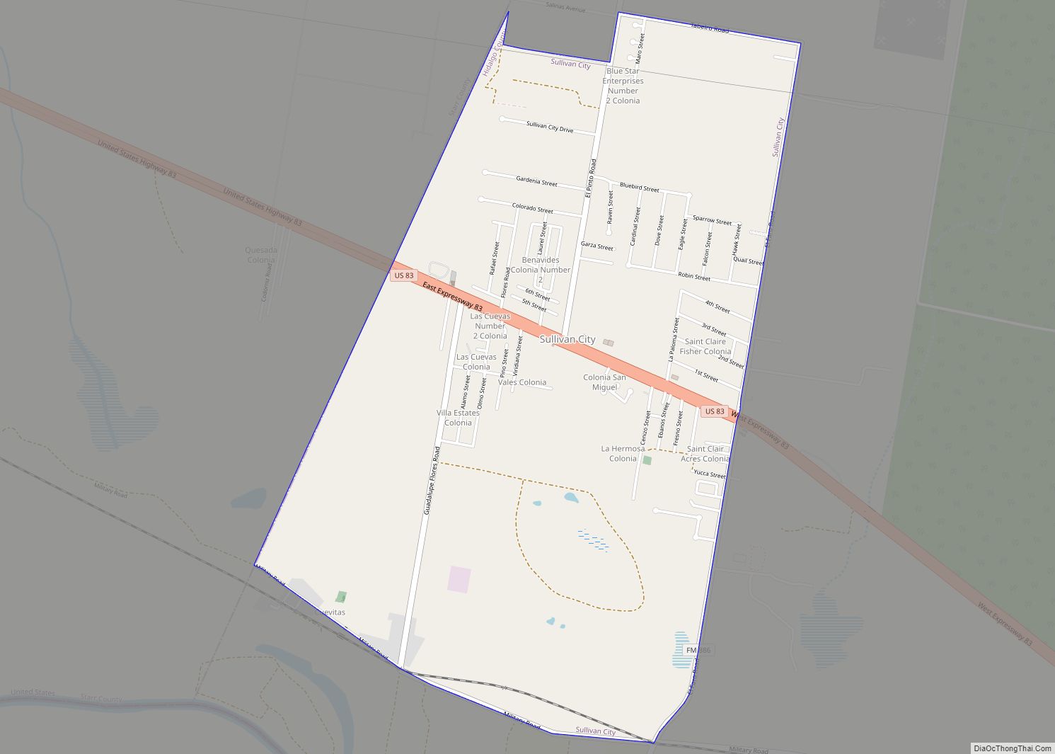 Map of Sullivan City city