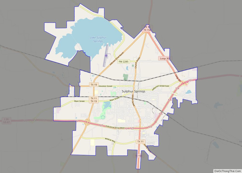 Map of Sulphur Springs city, Texas