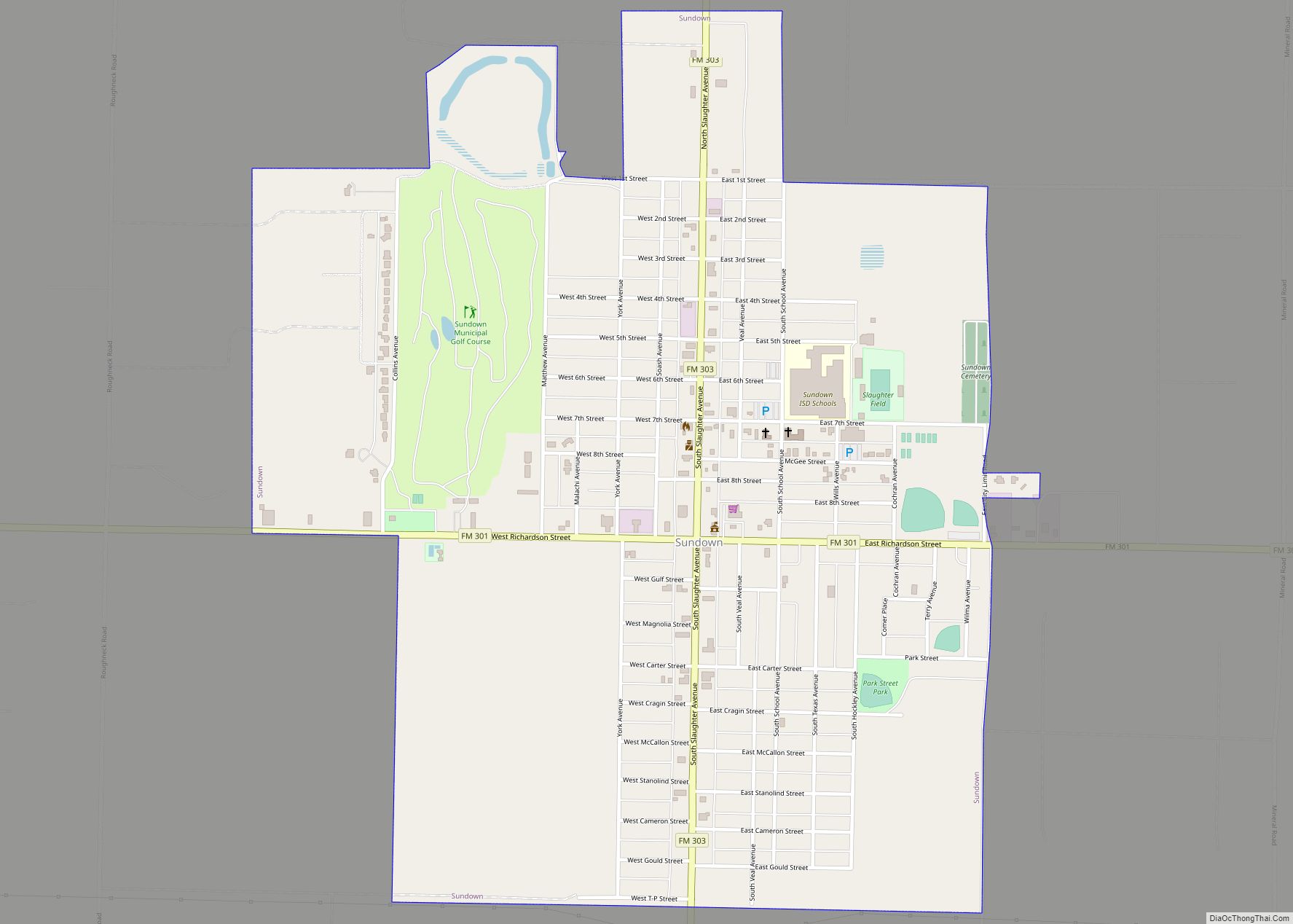 Map of Sundown city, Texas