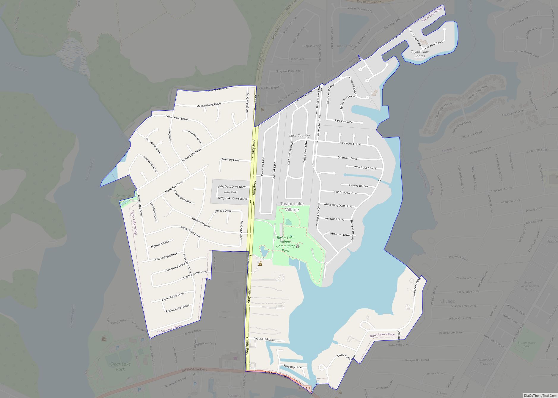 Map of Taylor Lake Village city