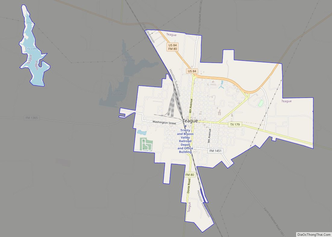 Map of Teague city