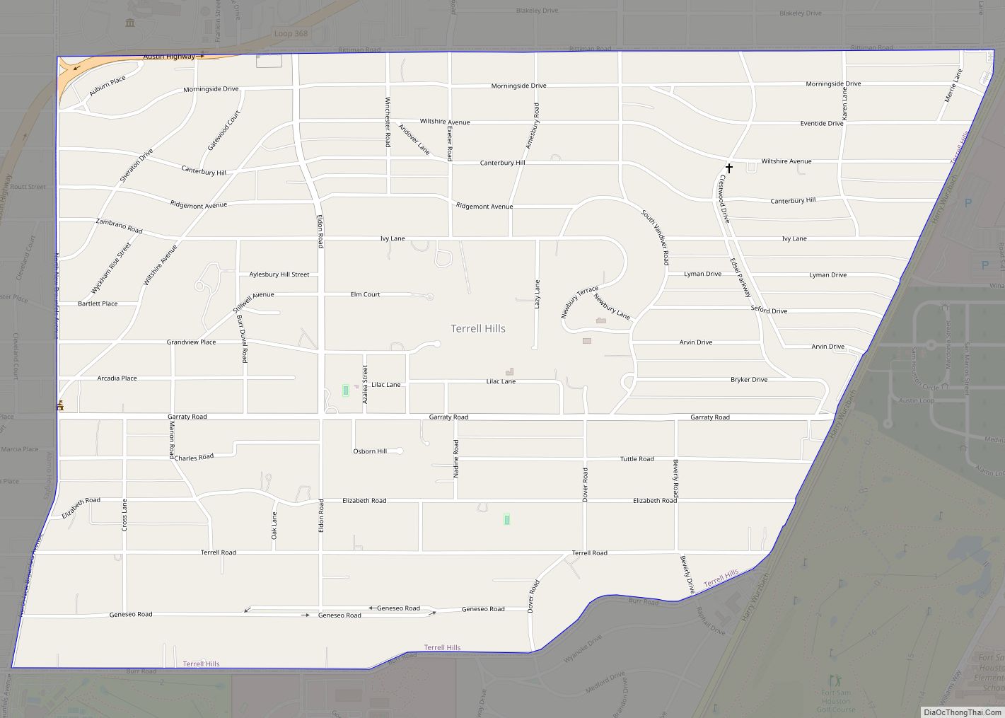 Map of Terrell Hills city