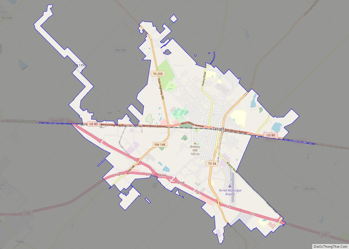 Map of Terrell city
