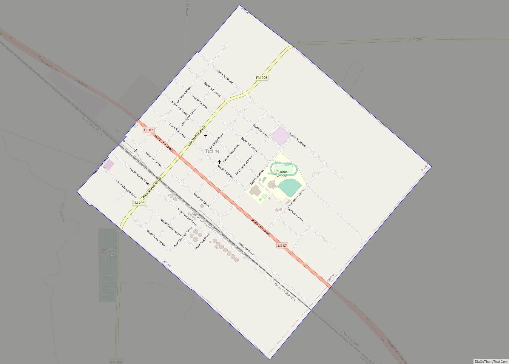 Map of Texline town