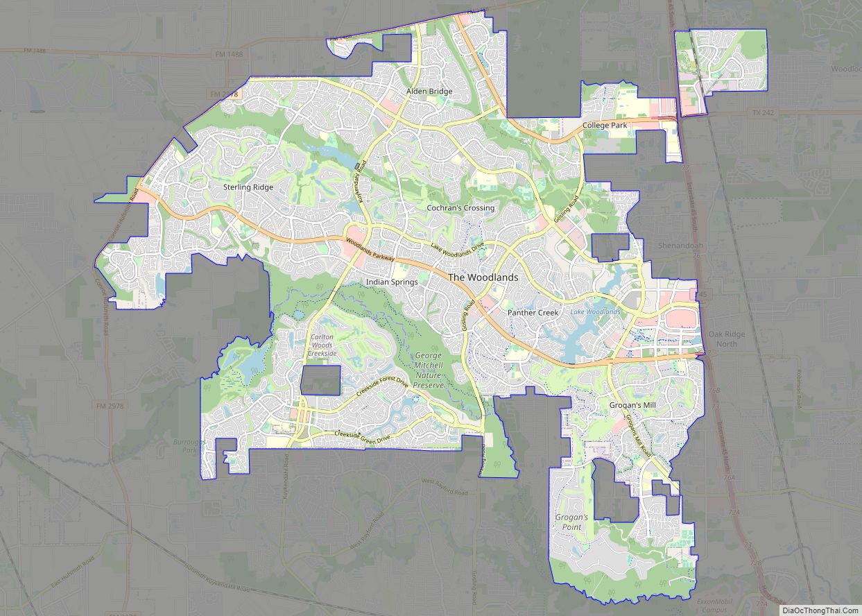 Map of The Woodlands CDP