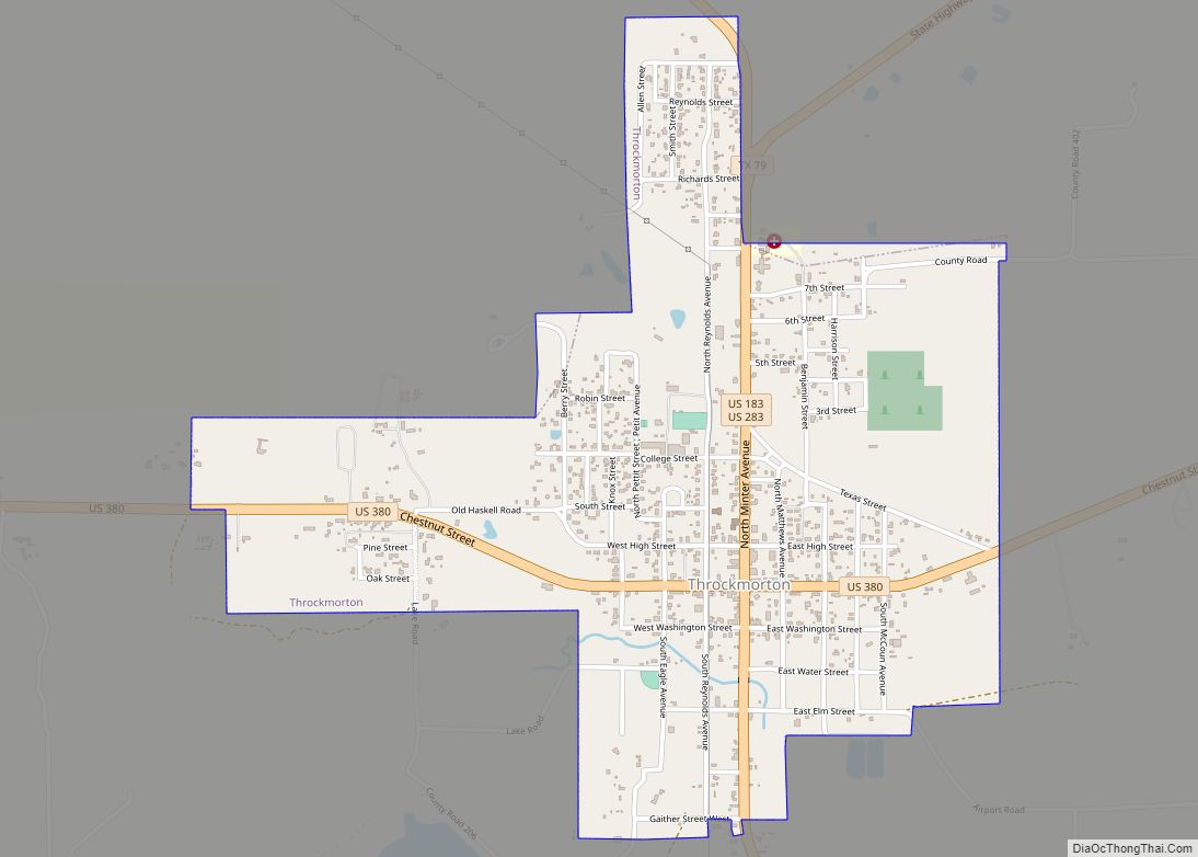 Map of Throckmorton town