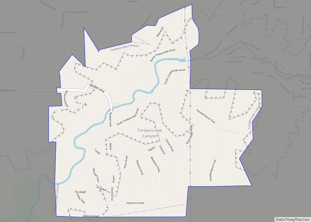 Map of Timbercreek Canyon village