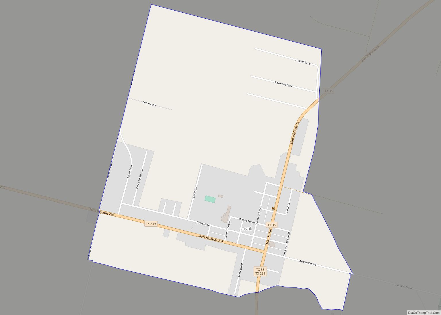 Map of Tivoli CDP, Texas