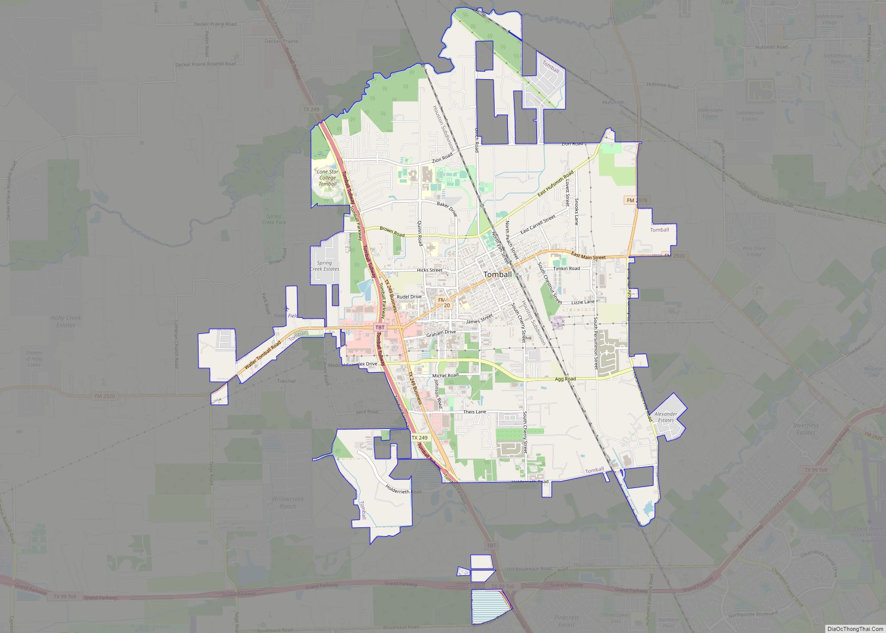 Map of Tomball city