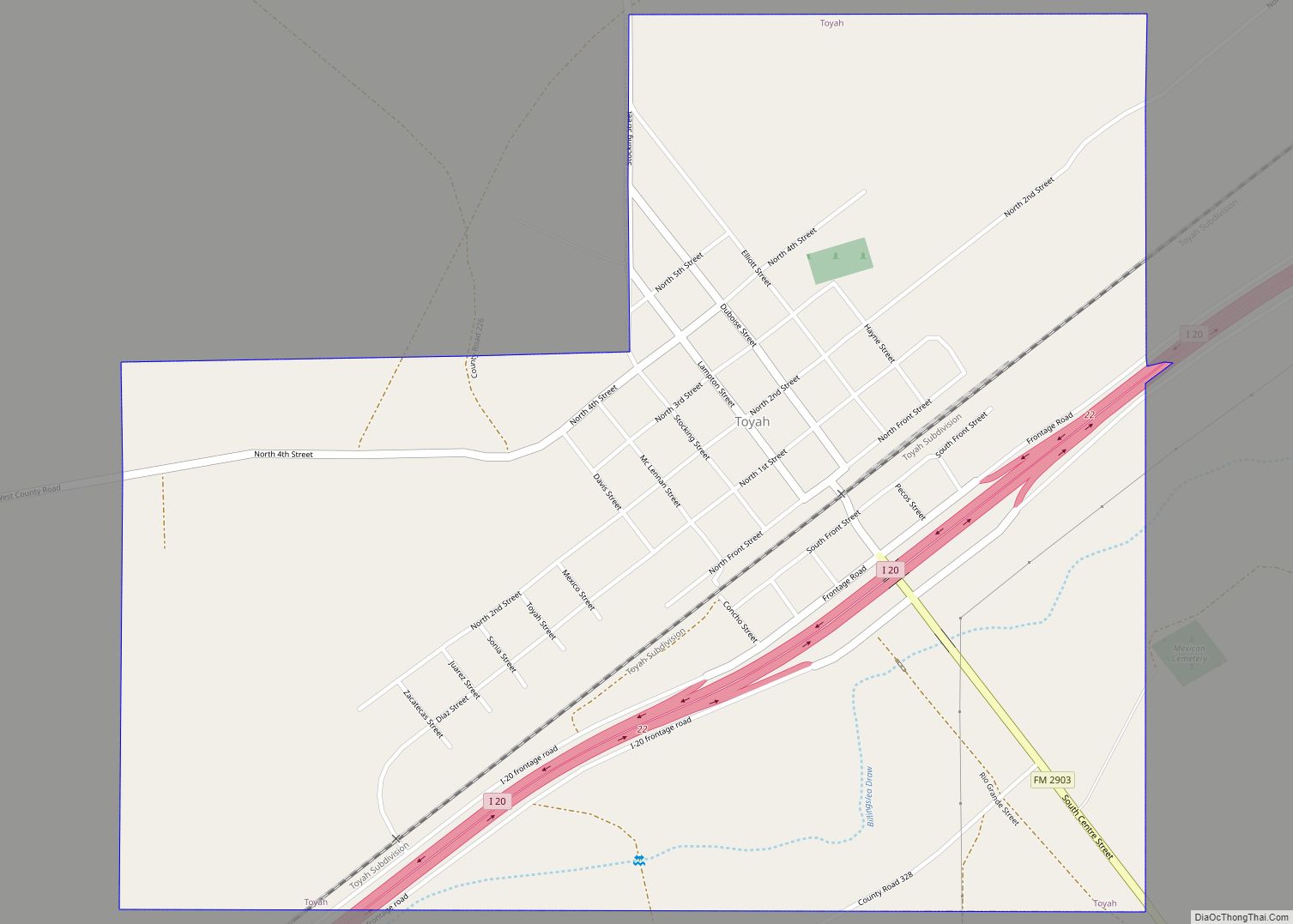Map of Toyah town