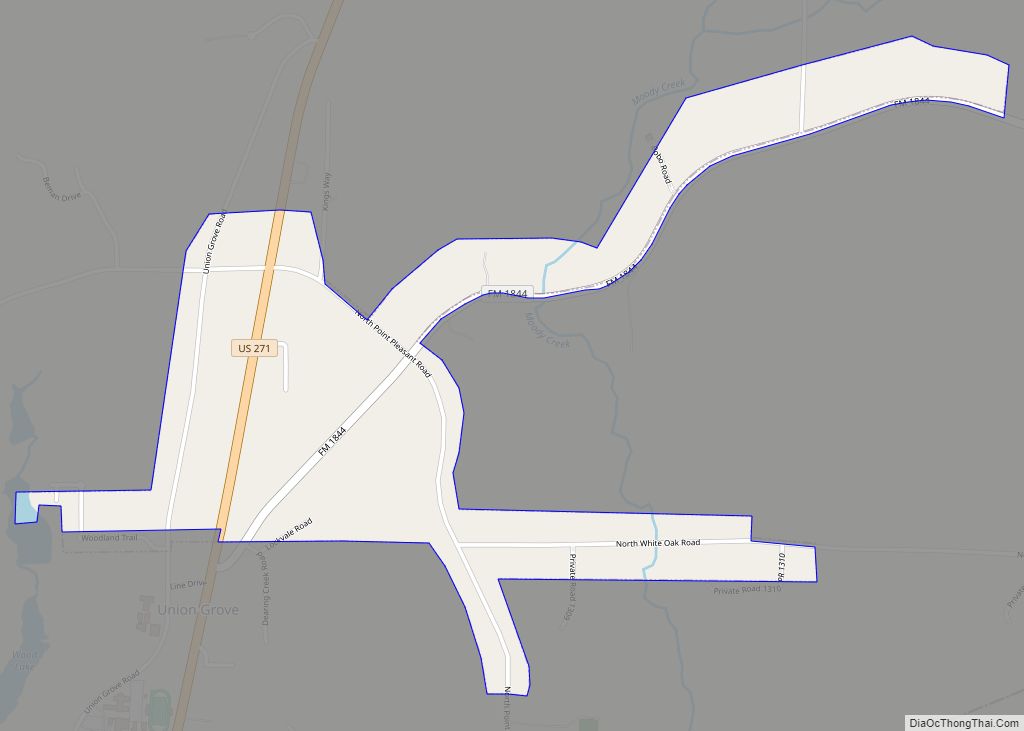 Map of Union Grove city, Texas