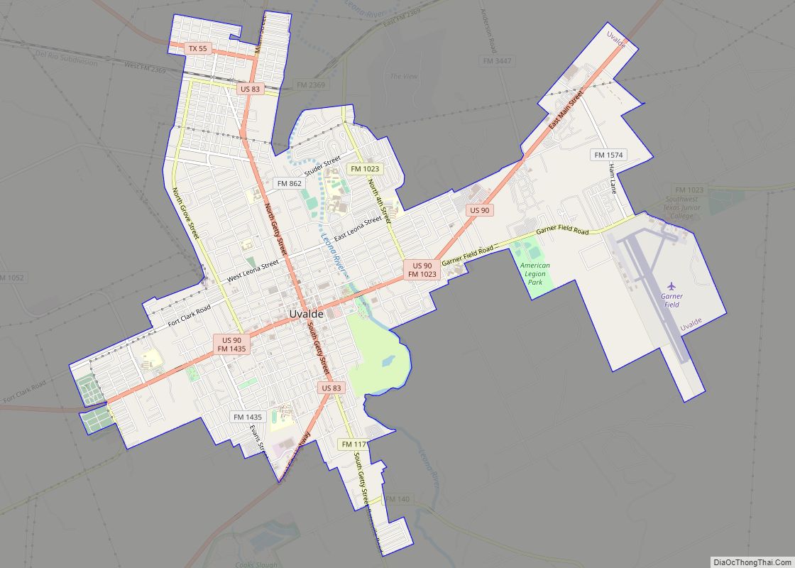 Map of Uvalde city