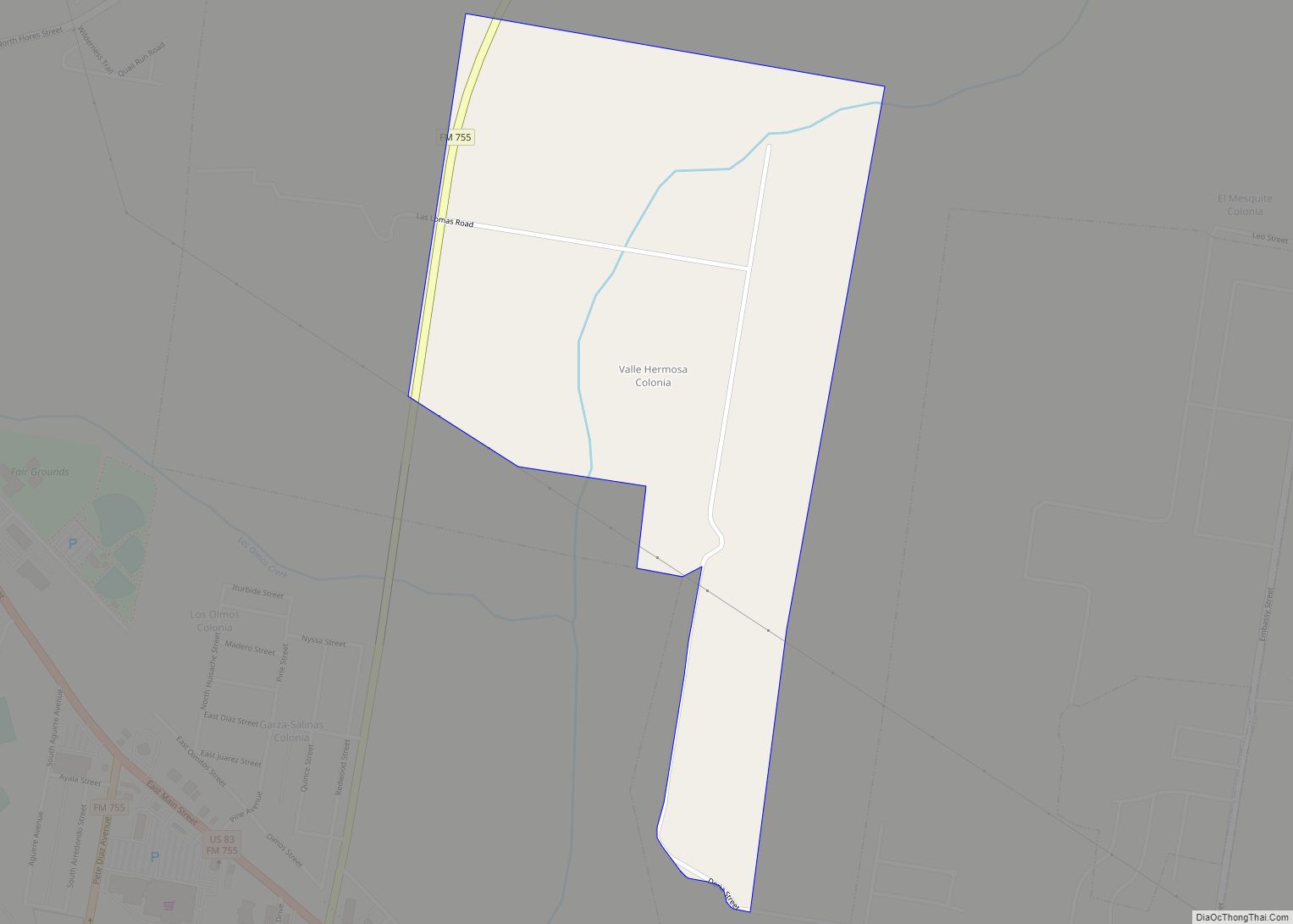 Map of Valle Hermoso CDP