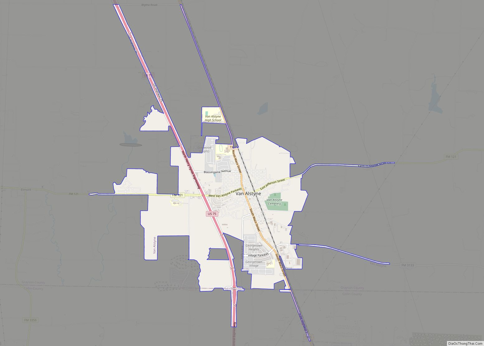 Map of Van Alstyne city
