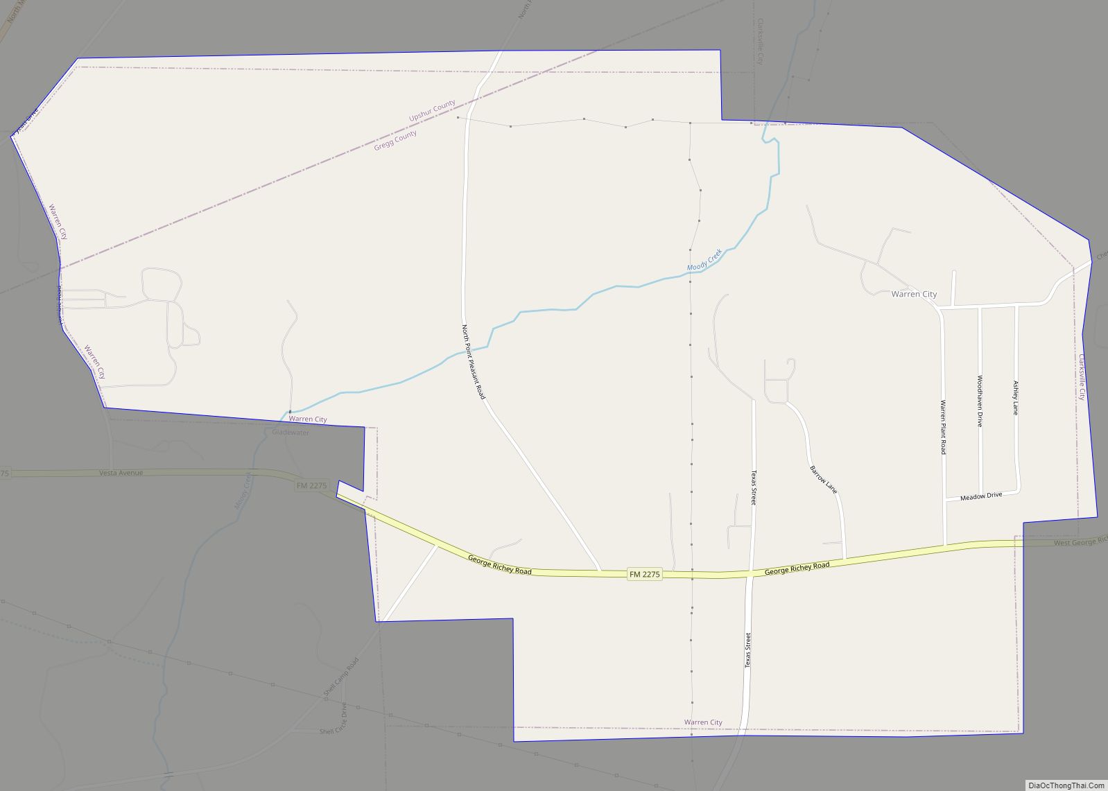 Map of Warren City