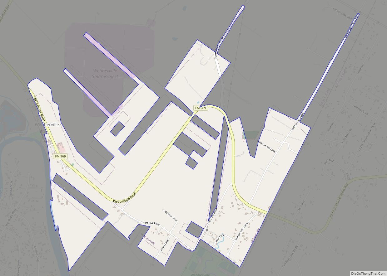 Map of Webberville village, Texas