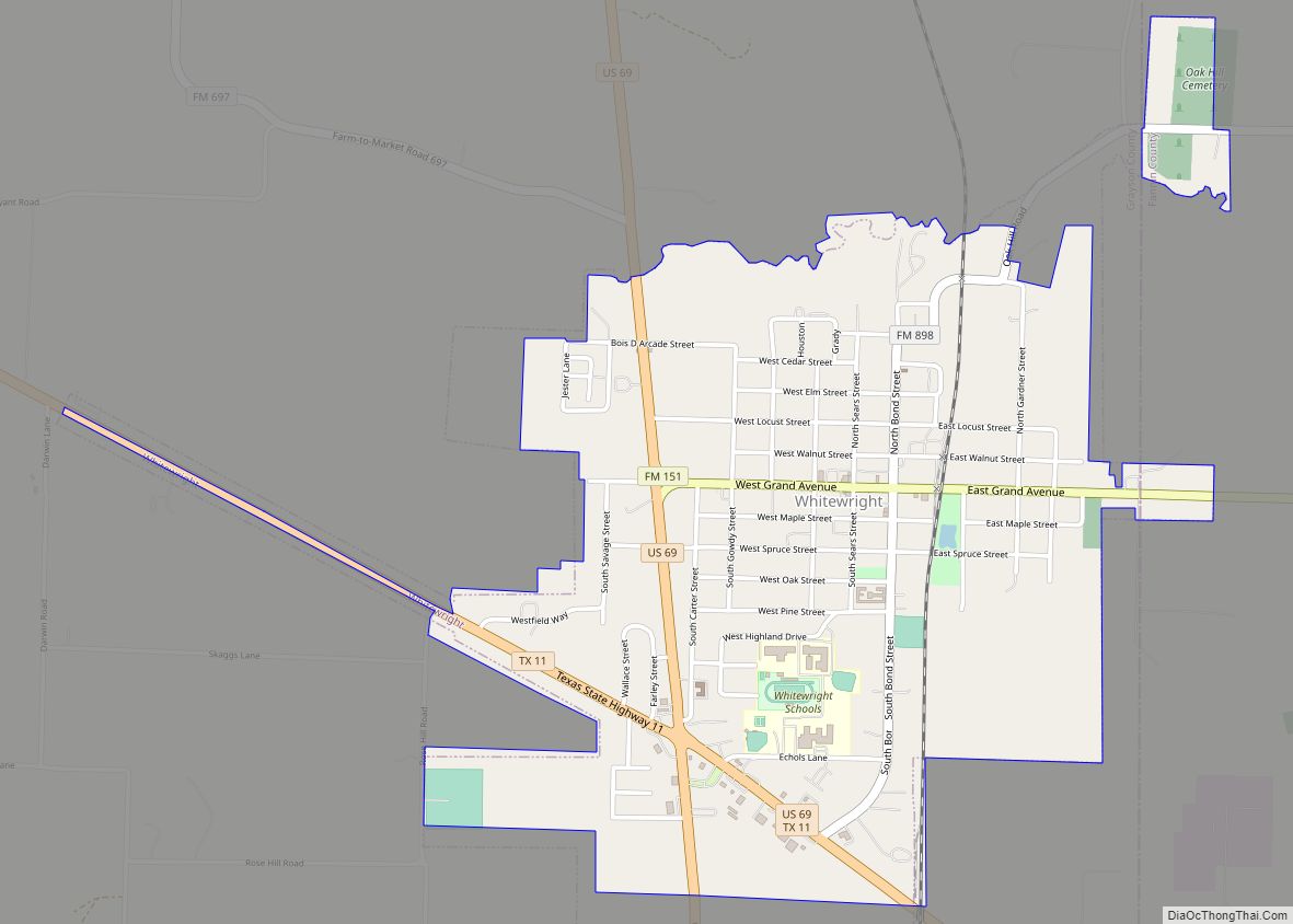 Map of Whitewright town