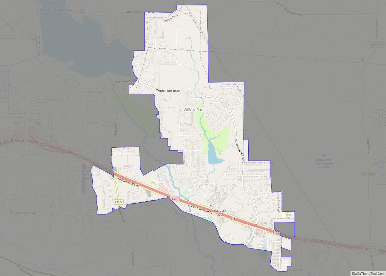 Map of Willow Park city